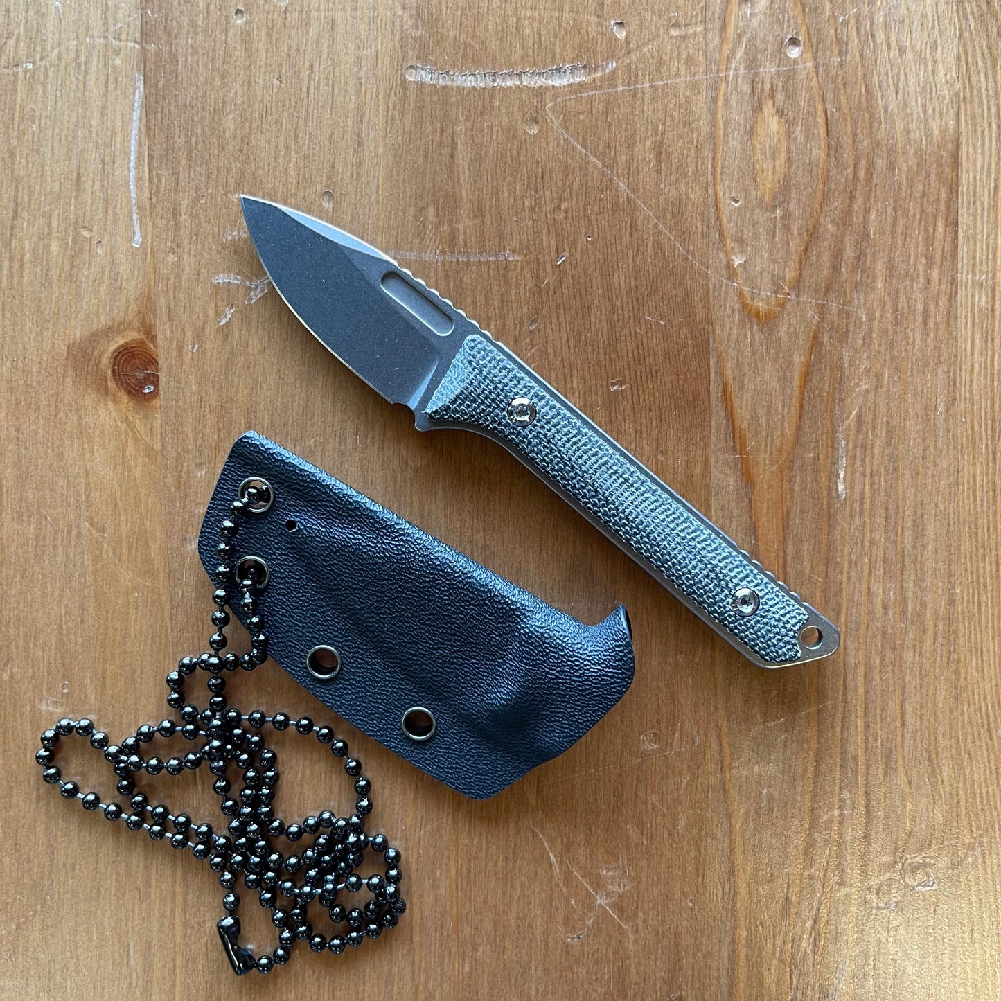 Griffin Scout Medic Fixed Blade 1.65in Stonewashed Magnacut Steel Black Micarta Handles