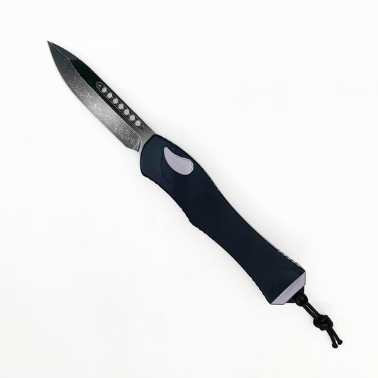 Heretic Hydraâ€¯V4 OTF Automatic Knife â€“ 3.625â€³ CPMâ€‘Magnacut, Battleworn DLC, Gray â€“ SKU H407â€‘16A