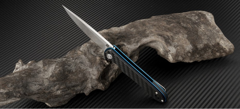 Artisan Cutlery Shark Liner Lock Knife Carbon Fiber (3.2" SW D2)