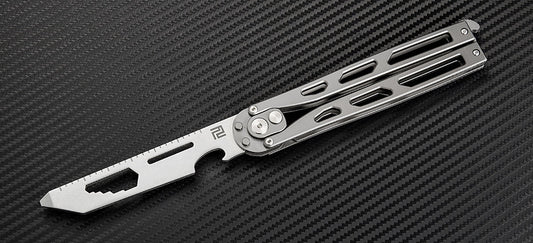 Artisan Cutlery Kinetic-Tool Automatic Butterfly Tool Gray Ti (4" SW 8CR)