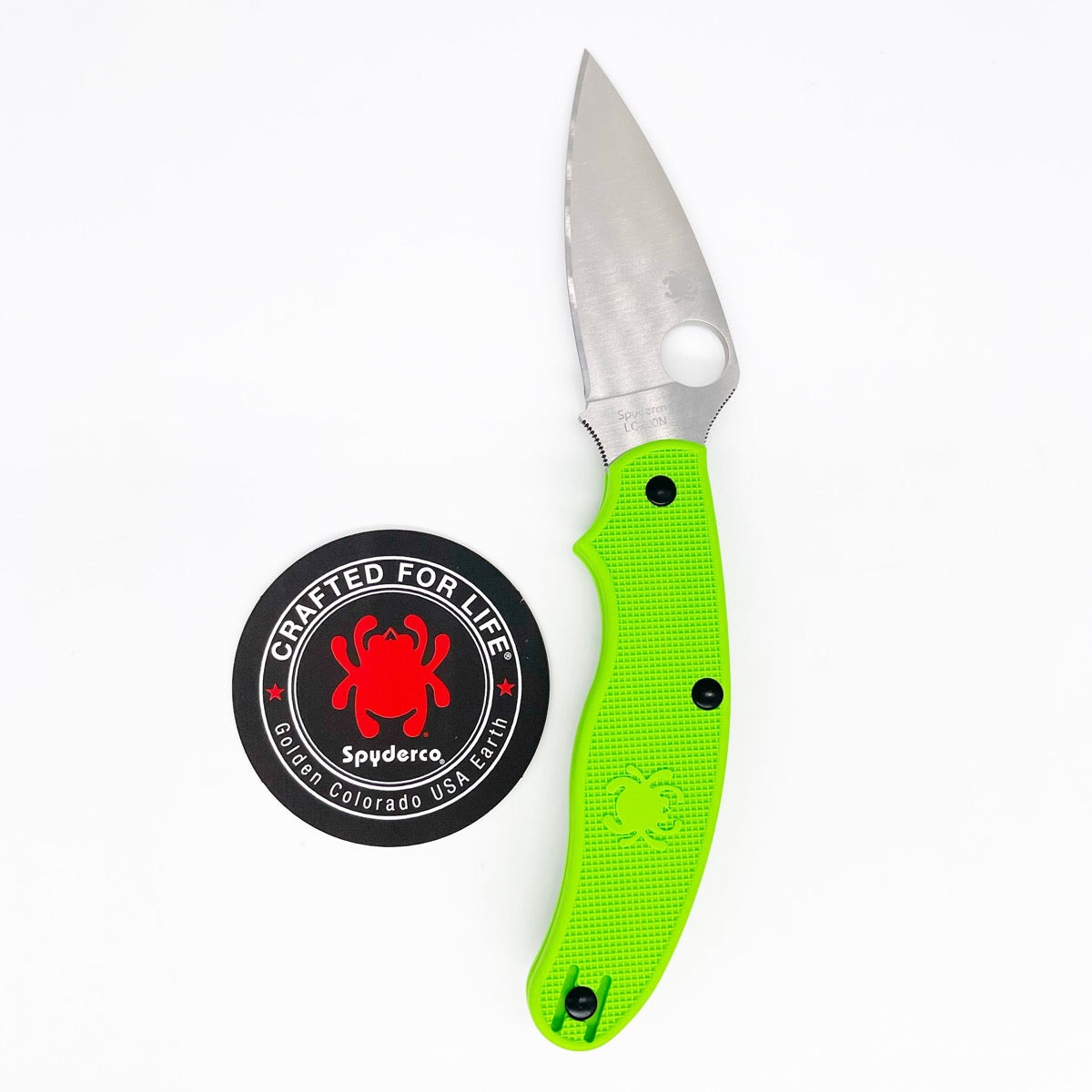 Spyderco UK Pen Knife 3in LC200N Steel Blade Green FRN Handles - C94PGR