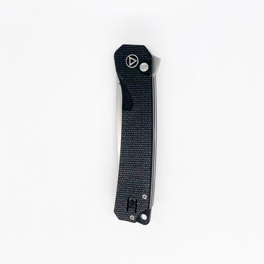 QSP XL Osprey Button Lock Folding Knife 3.65in D2 Steel Micarta Handles - Black