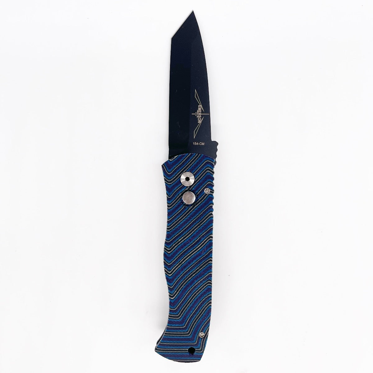 Pro-Tech Emerson CQC7 Auto Folding Knife Custom Unique Micarta Top DLC Black 154cm Steel Black Lip Button