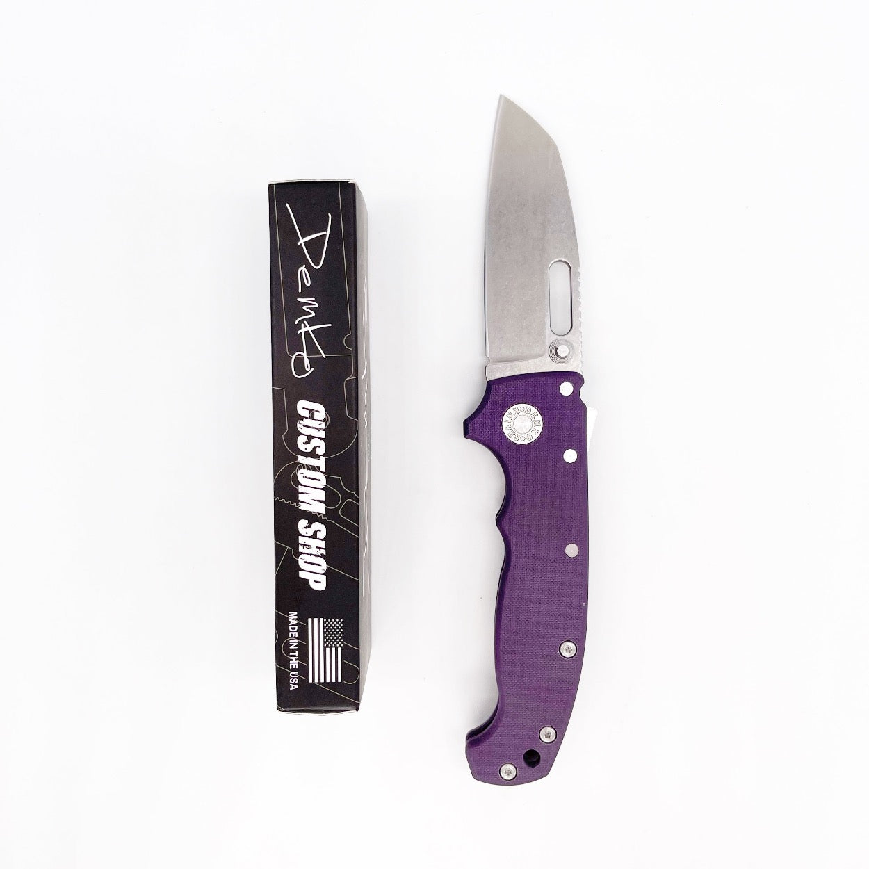 Demko Knives AD20 3.5" Elmax Blade Purple Textured G10 U.S.A. Made