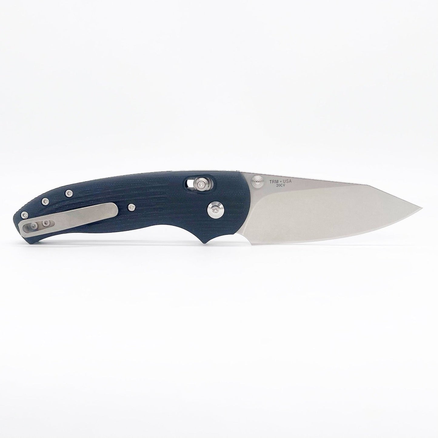 Three Rivers Mfg Shadow Folding Knife G10 3D Contoured Handles - Jet Black