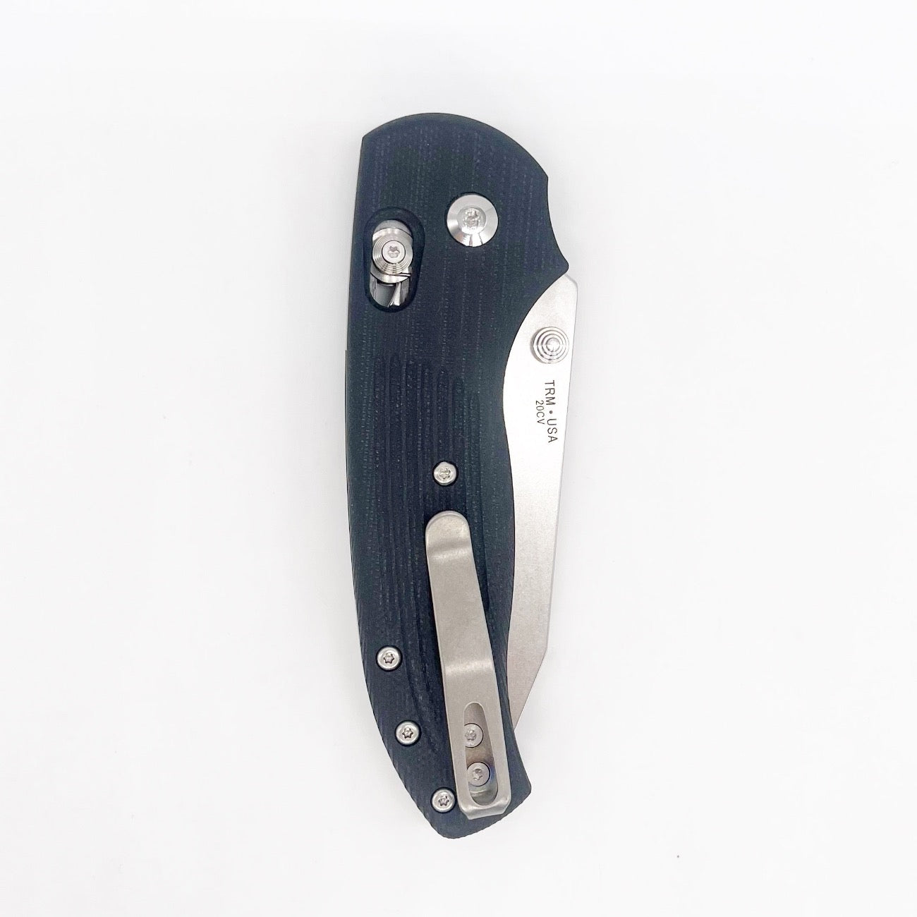 Three Rivers Mfg Shadow Folding Knife G10 3D Contoured Handles - Jet Black