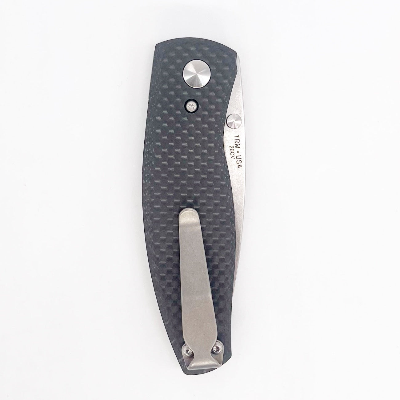 Three Rivers Mfg Neutron 2 Folding Knife 3in CPM 20CV Steel Carbon Fiber Handles