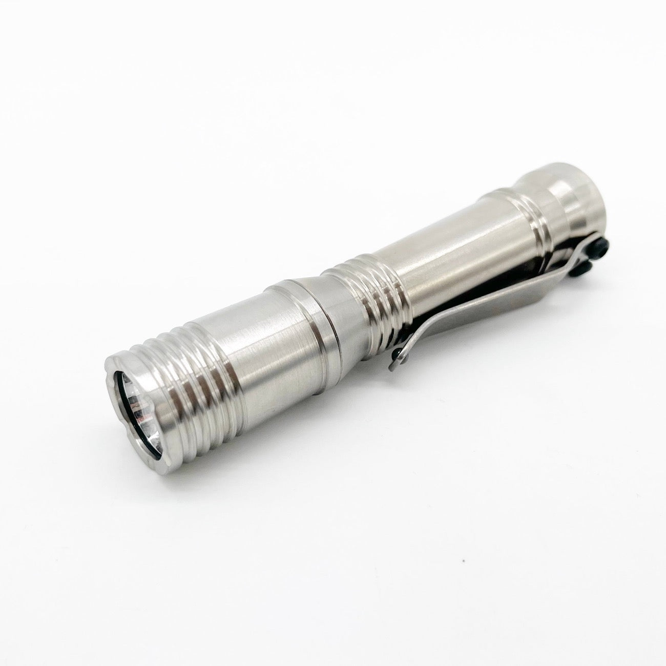 Laulima Metal Craft Ion Slim Satin Finish Titanium 14500 Flashlight Nichia 519a LED Dual Voltage Driver - Made in USA