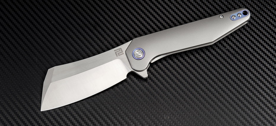 Artisan Cutlery Osprey Frame Lock Knife Grey Ti (3.74" Satin S35VN)