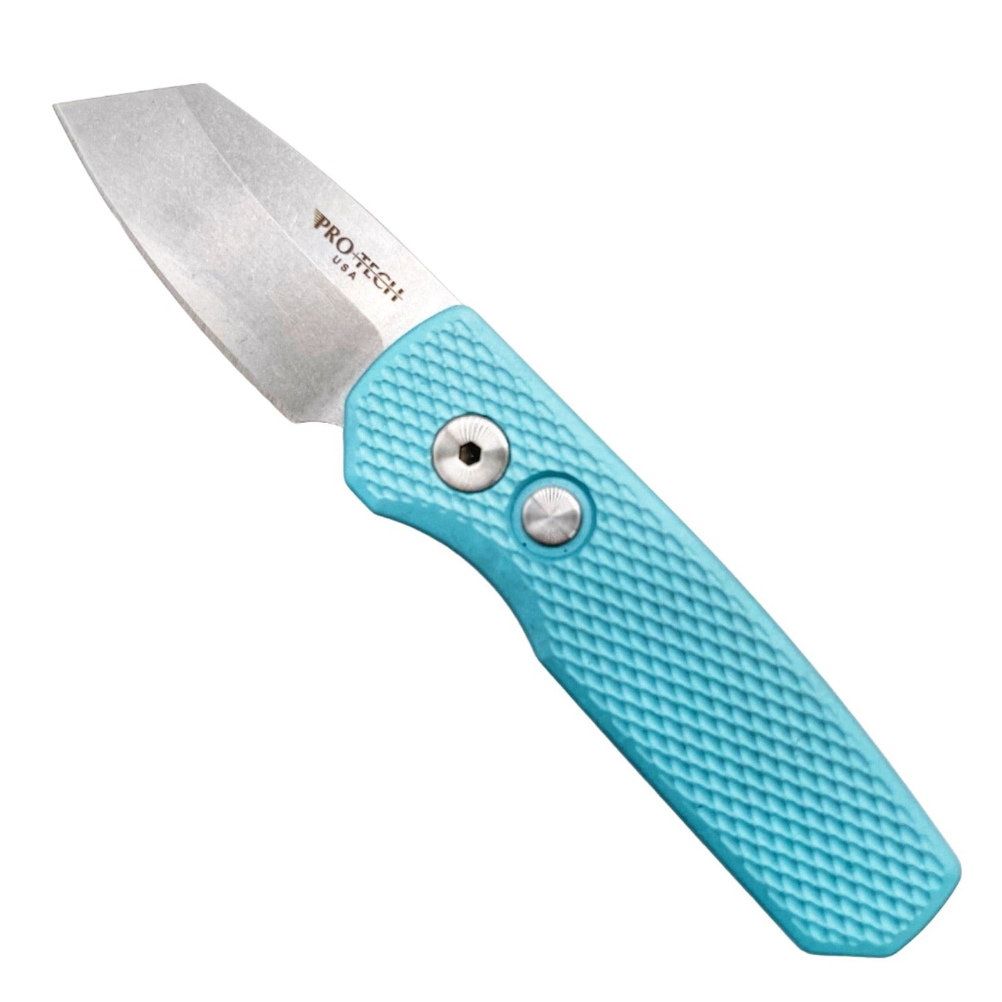 Pro-Tech R5405-T.BLUE Runt 5 Tiffany Blue Aluminum Handle Stonewashed Magnacut Blade