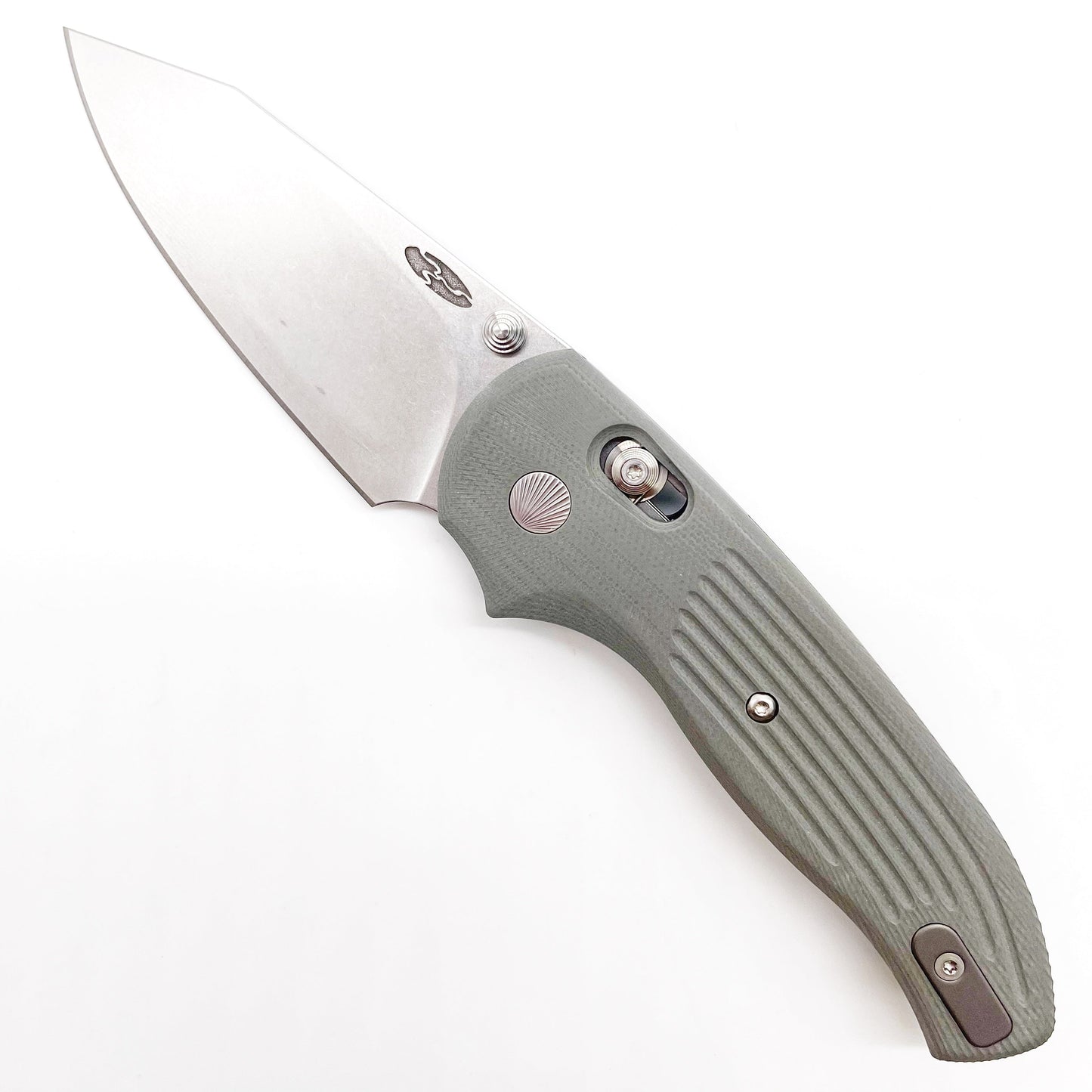 Three Rivers Mfg 2 Dot Shadow Folding Knife G10 3D Contoured Handles - Jet Black / Slate Gray