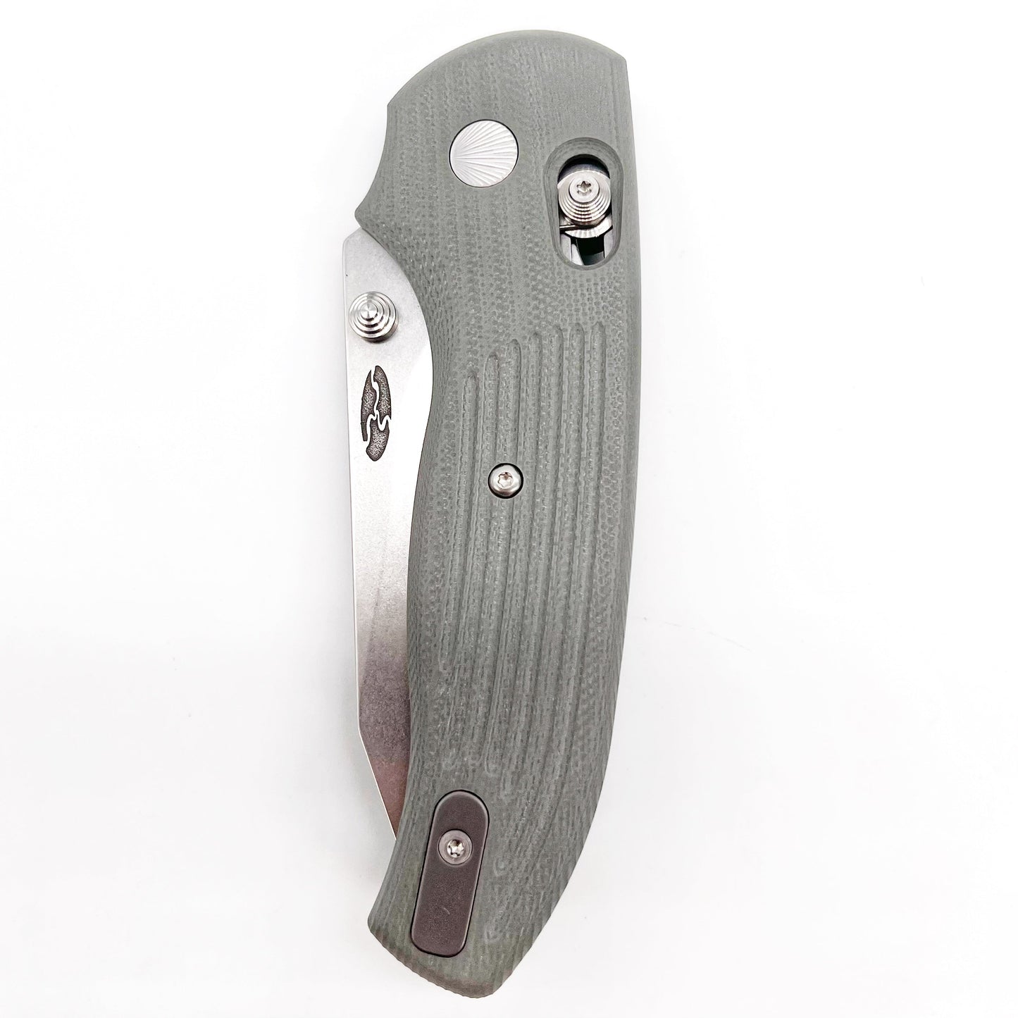 Three Rivers Mfg 2 Dot Shadow Folding Knife G10 3D Contoured Handles - Jet Black / Slate Gray