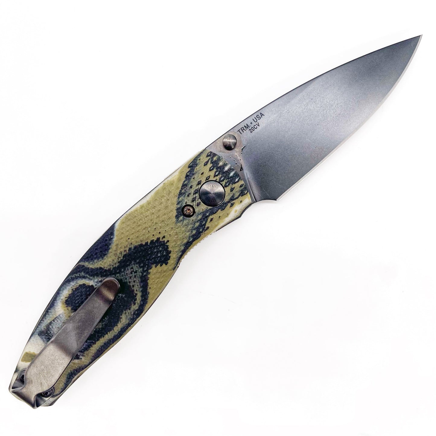 Three Rivers Mfg DLC BackStrap Neutron 2 Midnight Jungle G10 3D Lizard Skin Magnacut Steel