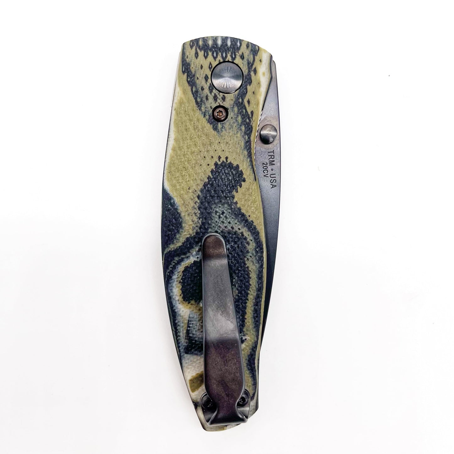 Three Rivers Mfg DLC BackStrap Neutron 2 Midnight Jungle G10 3D Lizard Skin Magnacut Steel