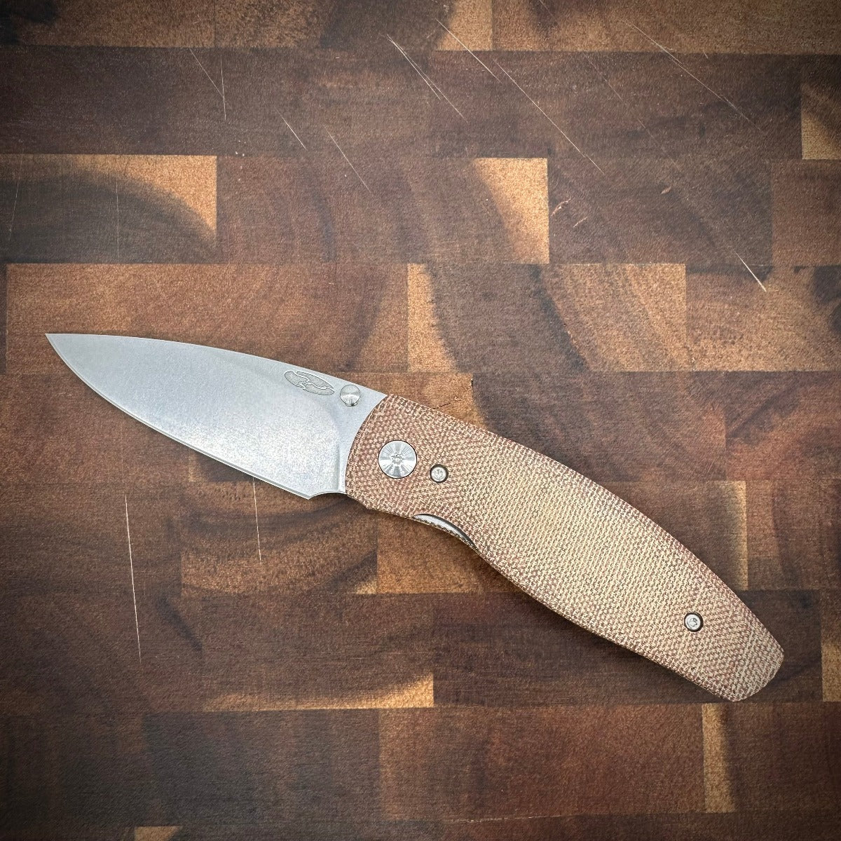 Three Rivers Mfg Neutron 2 Natural Micarta Flat Scales Magnacut Steel