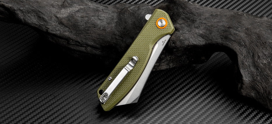 Artisan Cutlery Tomahawk Liner Lock Knife Green G-10 Flat (2.36" SW D2)