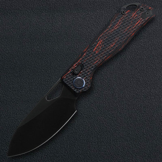 Kunwu Pulsar XL 3.87in Satin DLC Elmax Blade Red G-Mascus Handles X705XL-A2