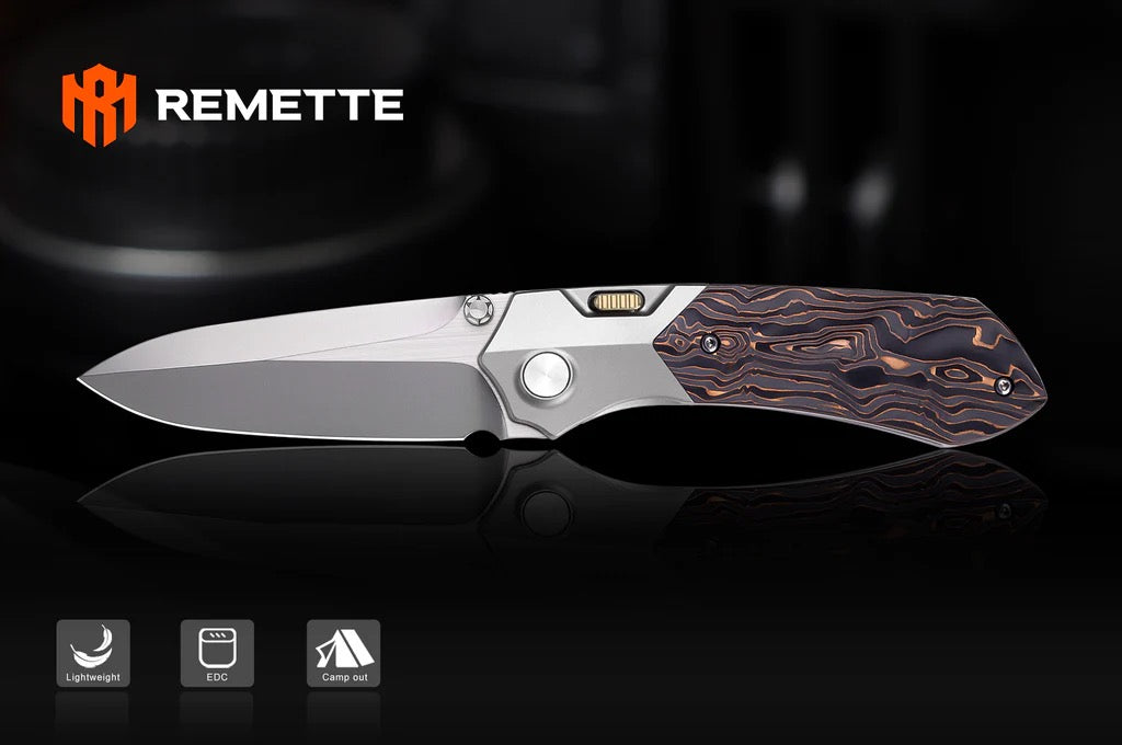REMETTE RT-Meteor 2.99in M390 Blade Titanium + Copper Infused Carbon Fiber Handle RTPT-D