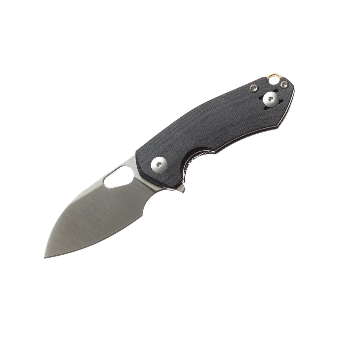 Giant Mouse ACE Riv LL Folding Knife 2.44in Magnacut Blade Double Black Canvas Micarta Handles