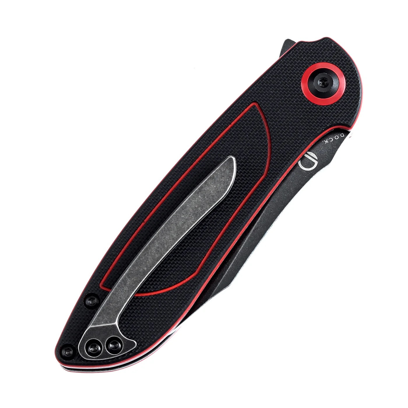 Kansept Prometheus  3.29in Blackwash 14C28N Black and Red G10 T1040A1