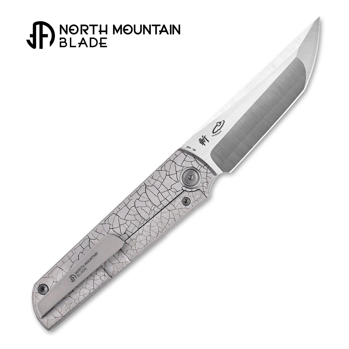 North Mountain Blade x Lee Williams “Zen” ZDP-189 Tanto – "Cracked Titanium" Anodized Handle 2414-A-ZDP189-D