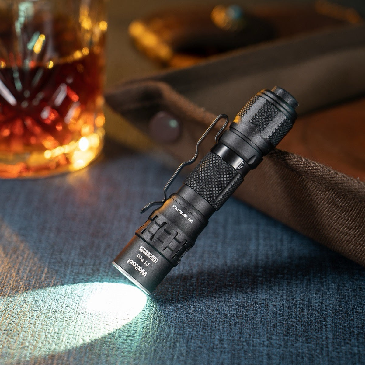 Weltool T1 Pro V3 front view – 600 lumen mini EDC flashlight