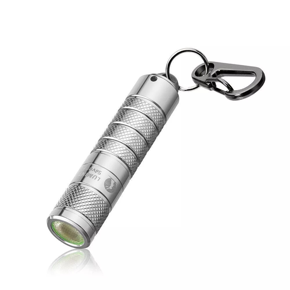 Lumintop Silver Fox 760 Lumen Twist Keychain LED Flashlight - Silver / Green / Red