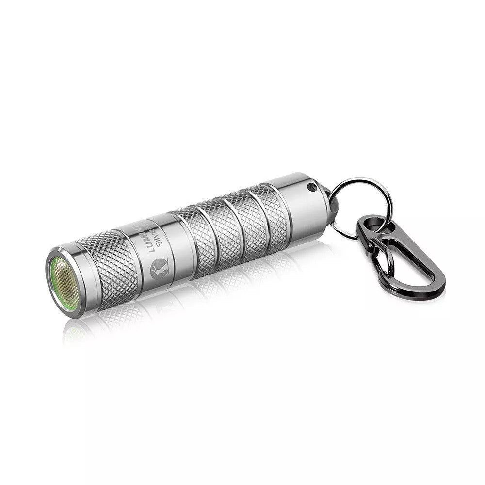 Lumintop Silver Fox 760 Lumen Twist Keychain LED Flashlight - Silver / Green / Red