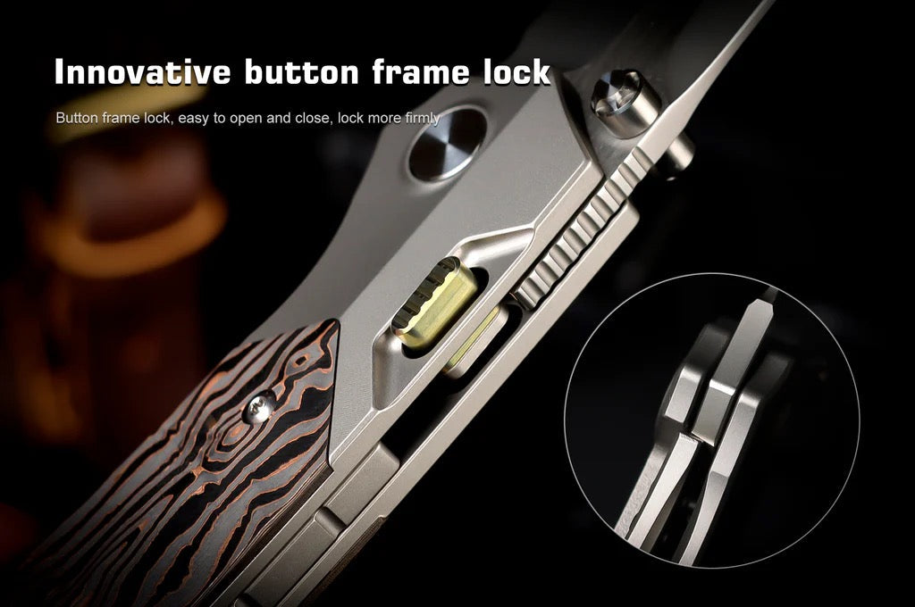 REMETTE RT-Meteor 2.99in M390 Blade Titanium + Copper Infused Carbon Fiber Handle RTPT-D