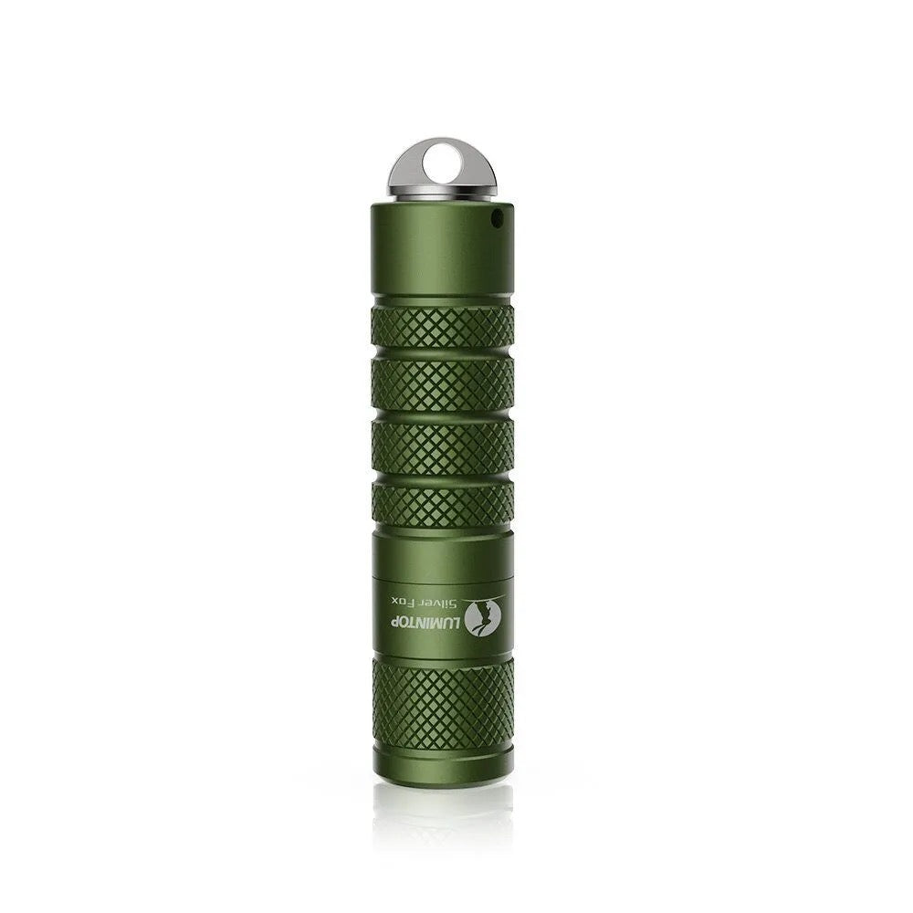 Lumintop Silver Fox 760 Lumen Twist Keychain LED Flashlight - Silver / Green / Red