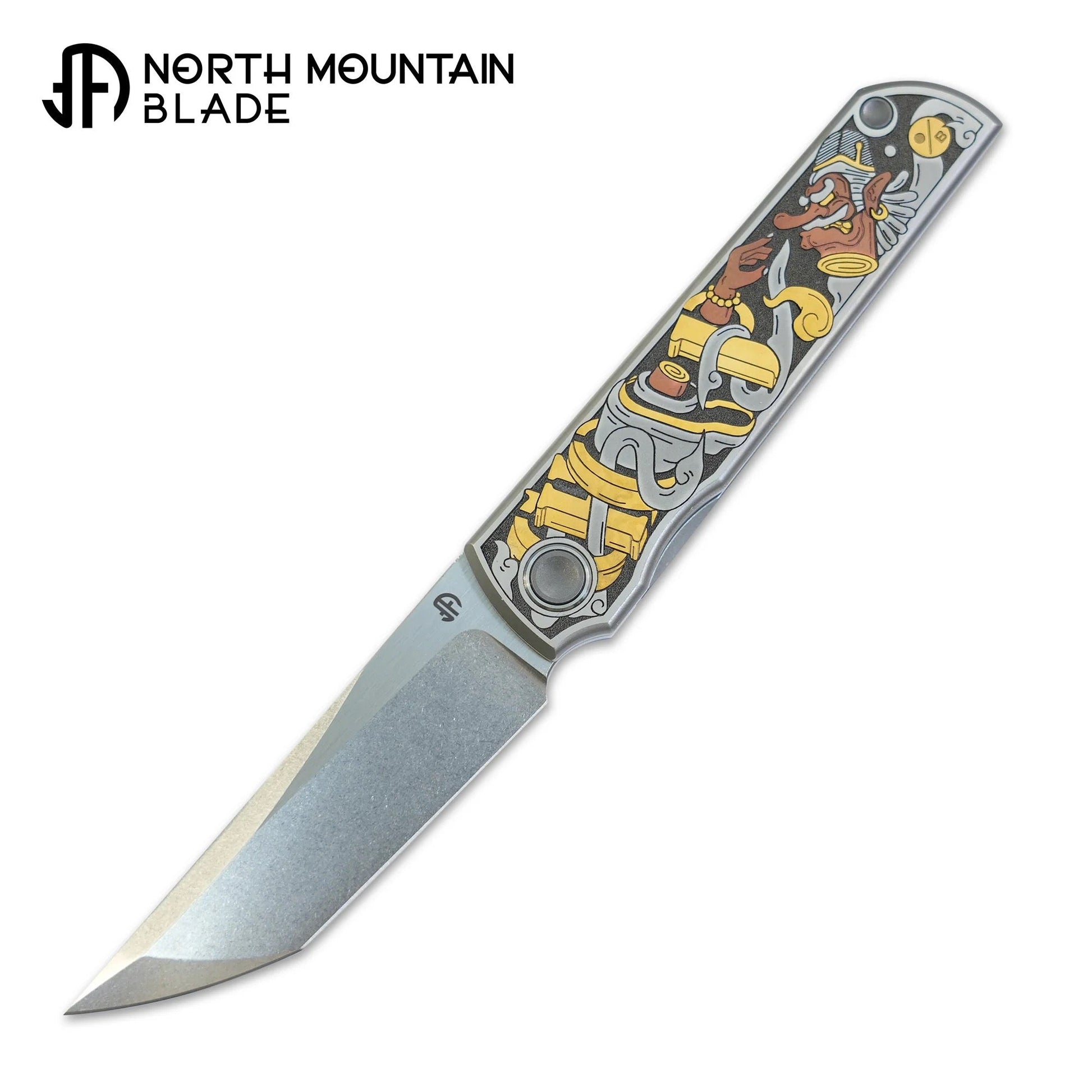 North Mountain Blade CHOP-Tengu-SamuraiCat front view folding knife