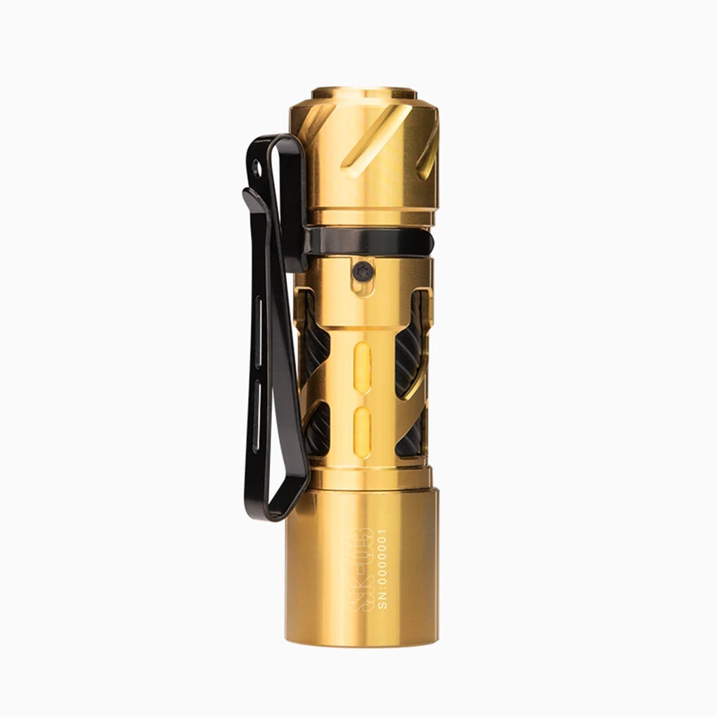 Loop Gear SK03 Gold Stainless Steel 1000 Lumen Everyday Carry LED Flashlight USB-C Rechargeable 14500 Battery