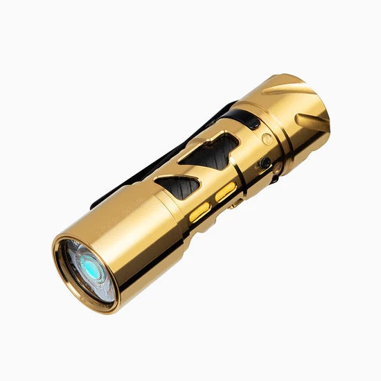 Loop Gear SK03 Gold Stainless Steel 1000 Lumen Everyday Carry LED Flashlight USB-C Rechargeable 14500 Battery