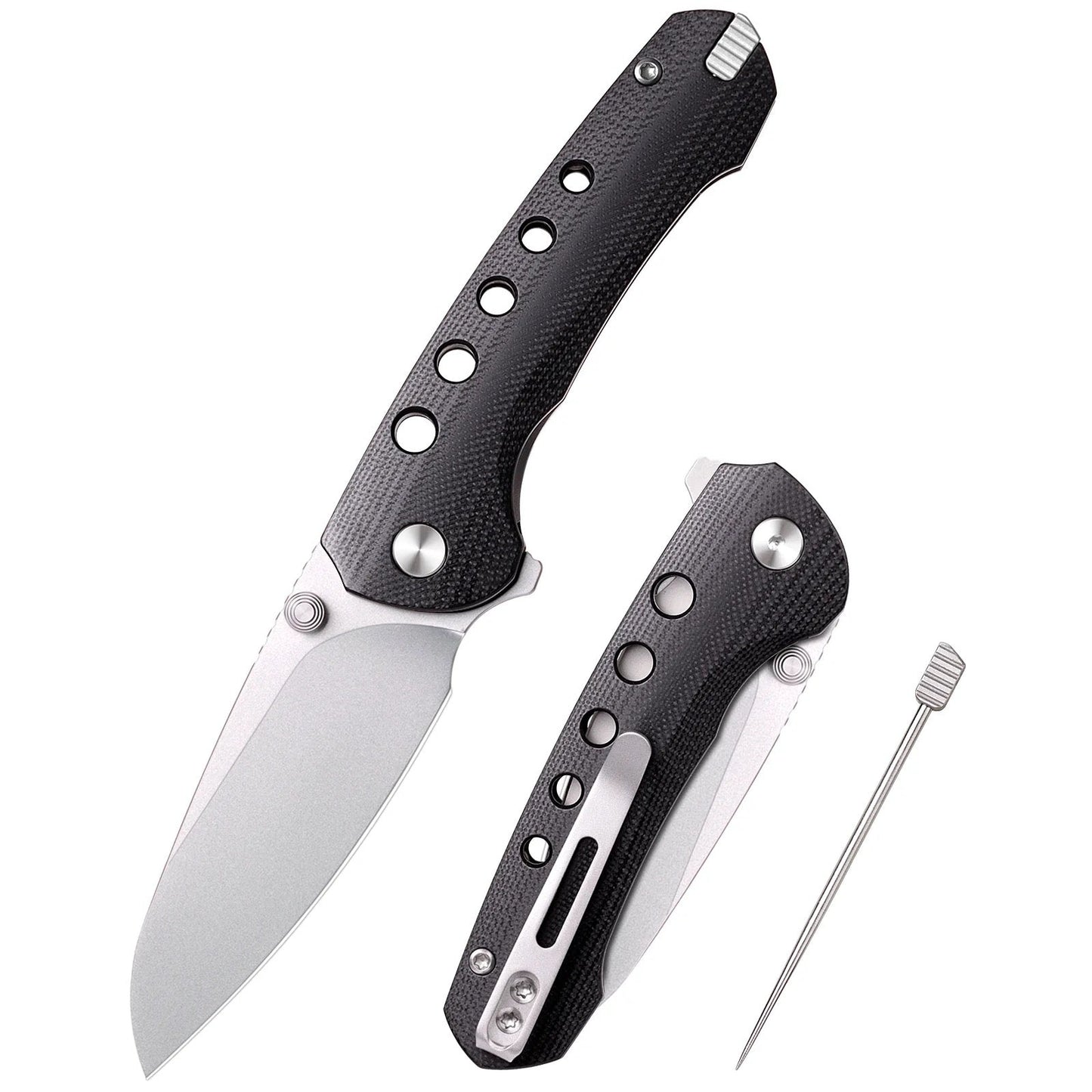 Remette RT-BEE Knife â€“ 2.8" 14C28N Drop Point Blade, Black G10 Handle, Ceramic Ball Bearing Pivot