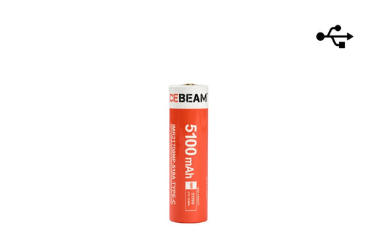 Acebeam 21700 USB-C Rechargeable 5100mAh Battery