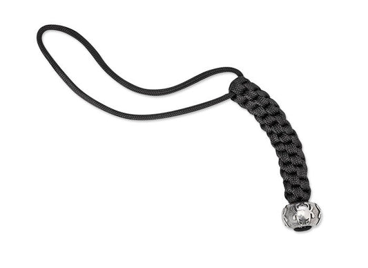 Spyderco Round Pewter Bead with Black Lanyard