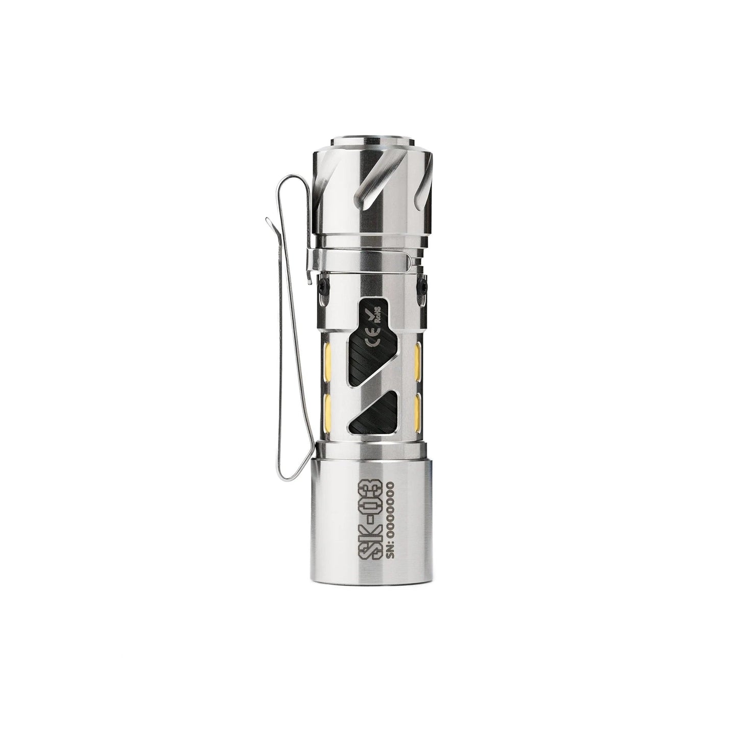 Loop Gear SK03 Stainless Steel 1000 Lumen Everyday Carry LED Flashlight USB-C Rechargeable 14500 Battery