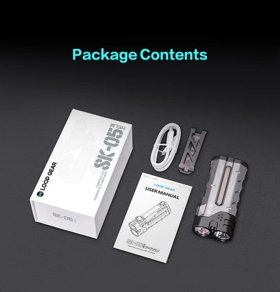 Loop Gear SKO5 2850 Lumen Dual LED Compact USB-C Rechargeable Flashlight