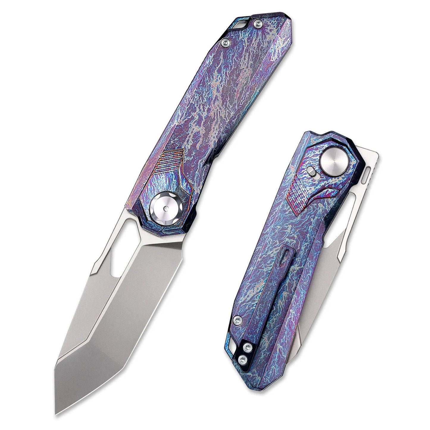 Remette RT-Peregrine Falcon RTT1-TX Folding Knife – 3.15" M390 Reverse Tanto Blade, Titanium Handle, Button Lock