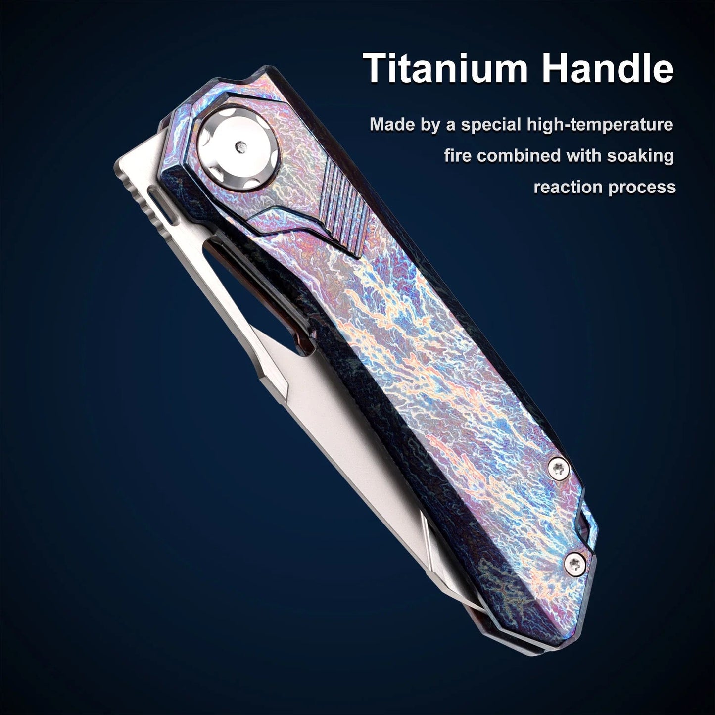 Remette RT-Peregrine Falcon RTT1-TX Folding Knife – 3.15" M390 Reverse Tanto Blade, Titanium Handle, Button Lock