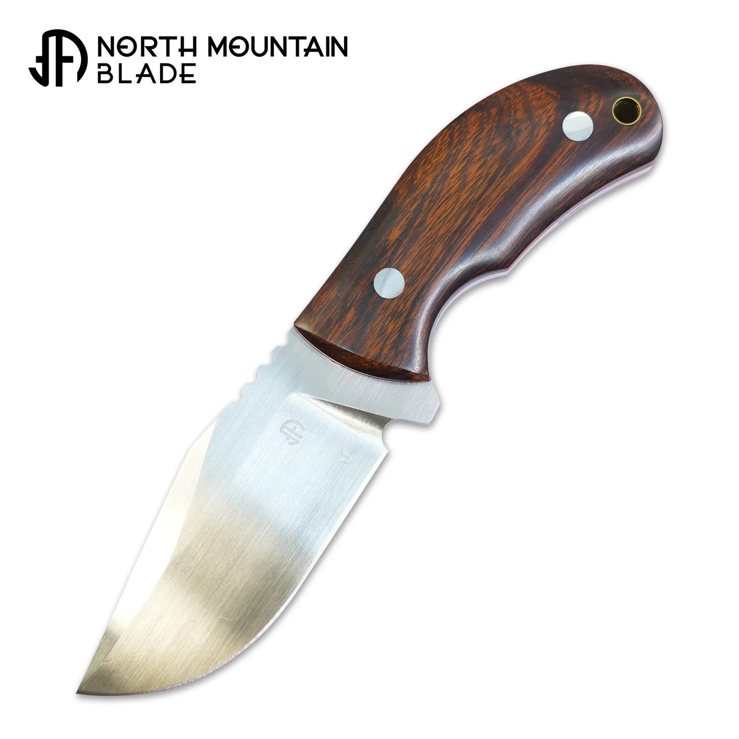 North Mountain Blade RaccoonSkinner-DesertIronwood front view fixed blade knife