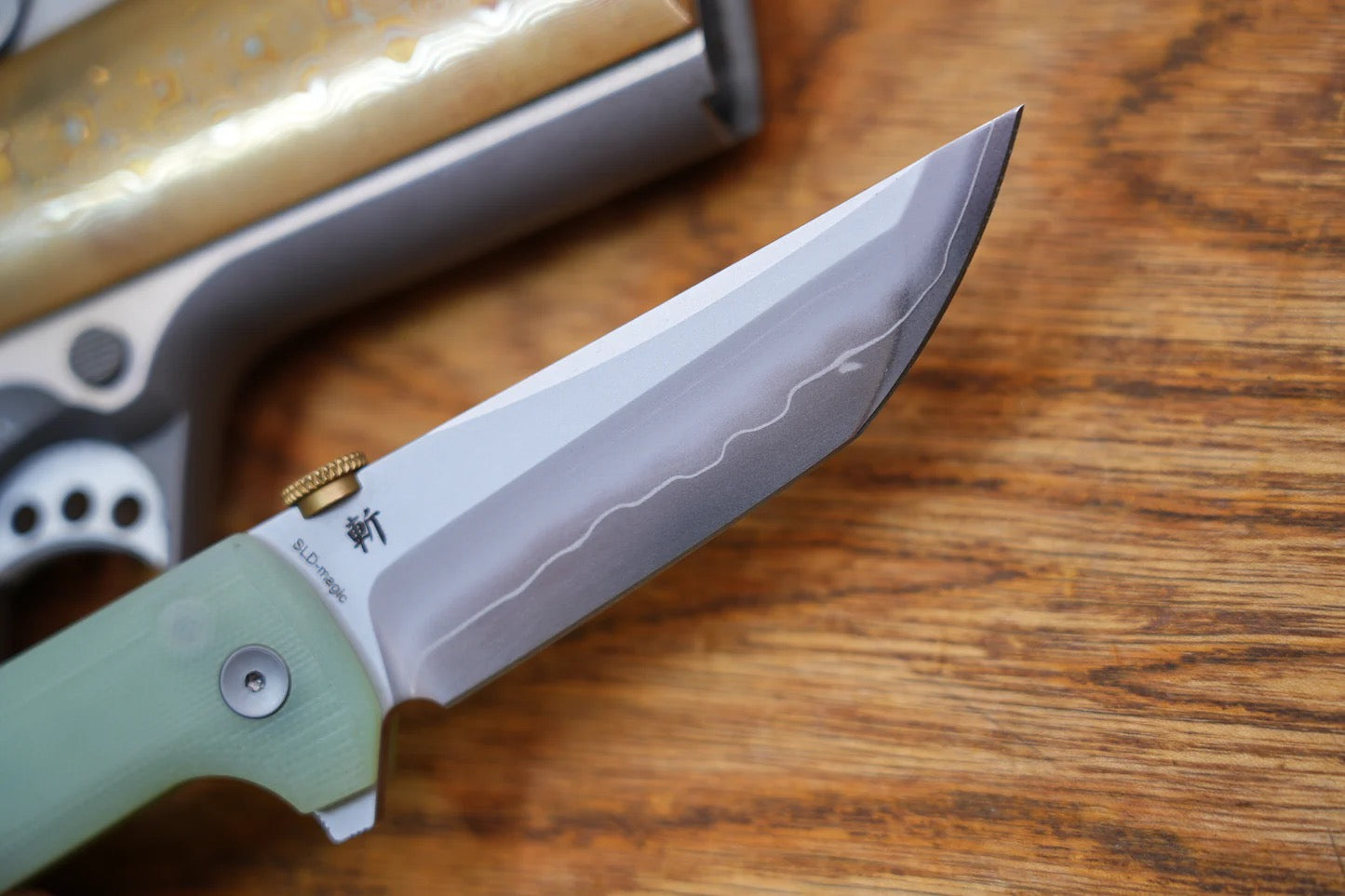 North Mountain Blade Chop 2 – SLD-Magic Jade G10 Knife | .45 Thumb Disc & Button Lock (2406JD)