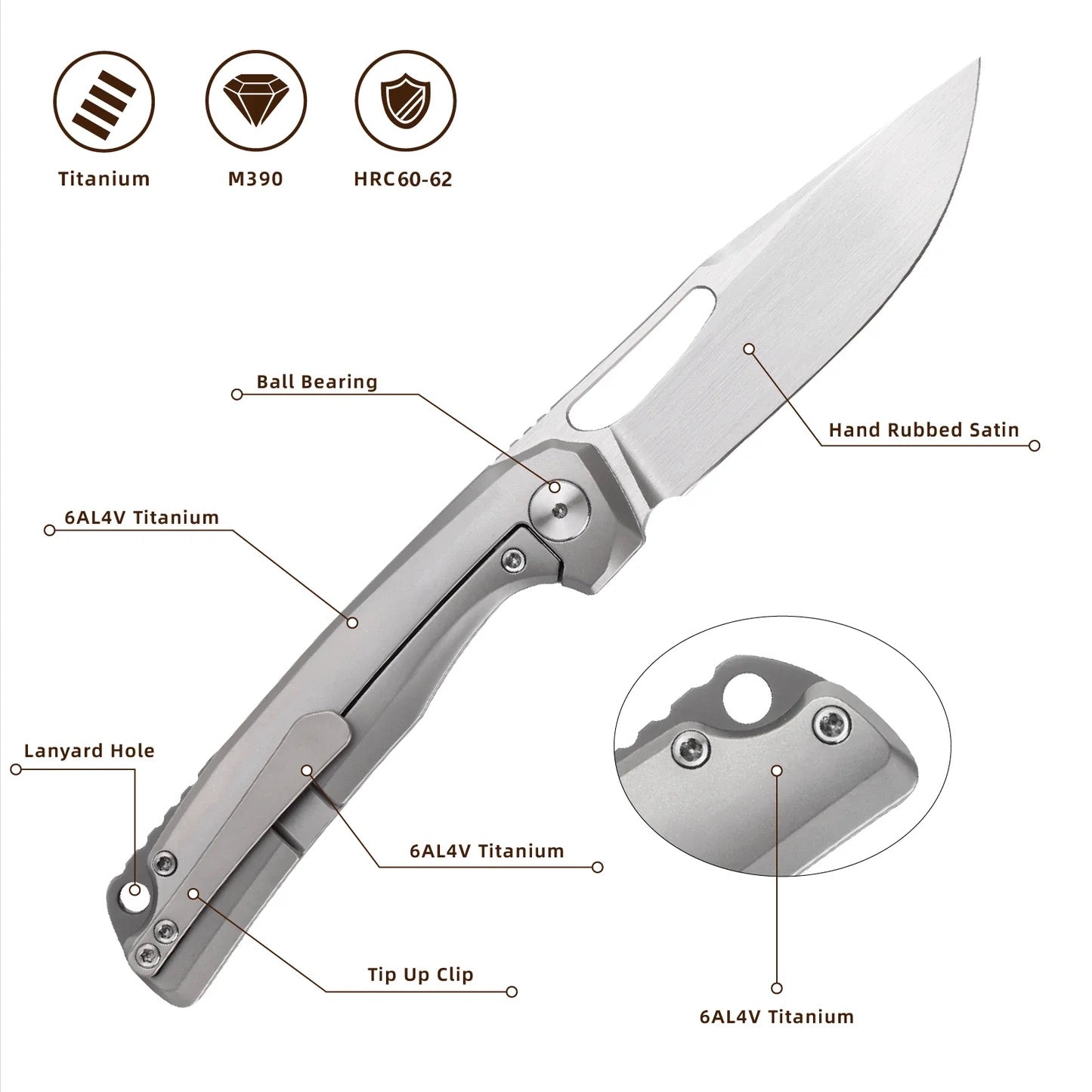 FerraMonster FERROX FM23006-A – 3.5" M390 Frame Lock Flipper Knife