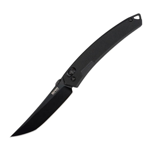 SRM 9211-GB Folding Knife Black 3.57in 8Cr13MoV Steel Blade Black G10 Handles