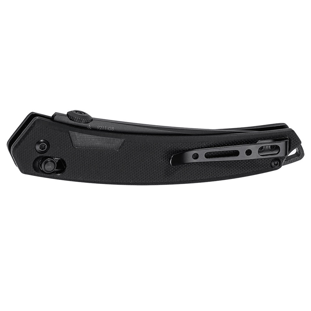 SRM 9211-GB Folding Knife Black 3.57in 8Cr13MoV Steel Blade Black G10 Handles