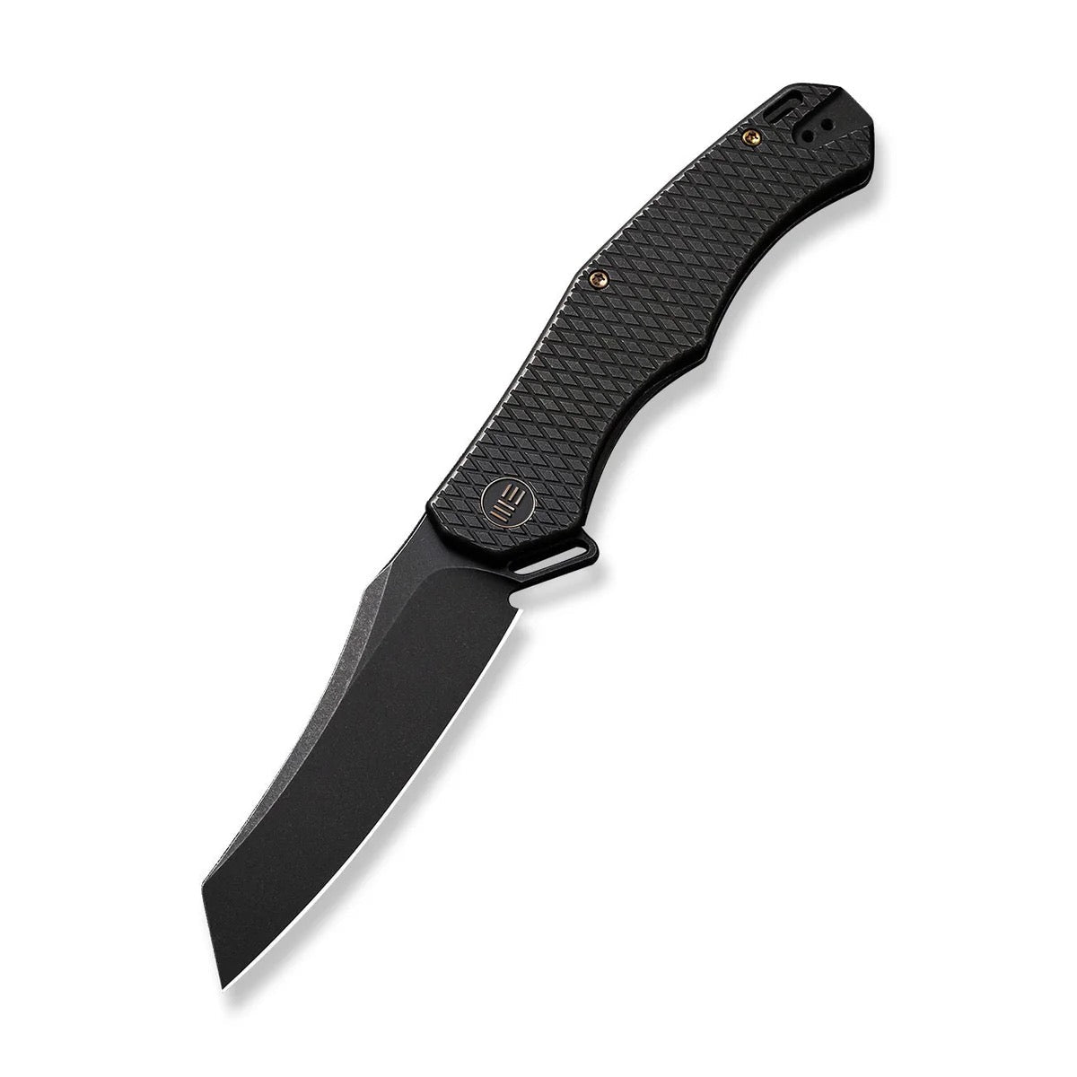 WE Knife RekkeR 3.61in CPM 20CV Reverse Tanto Blade Black Textured Titanium Handles (WE22010G-1)