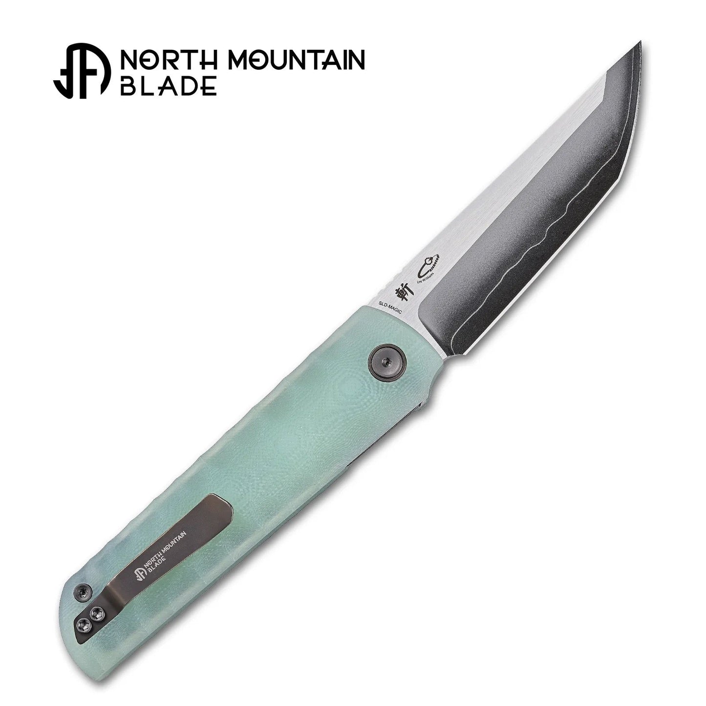 North Mountain Blade Kick Stop Chop Plus 2411-JD jade G10 CNC handle detail