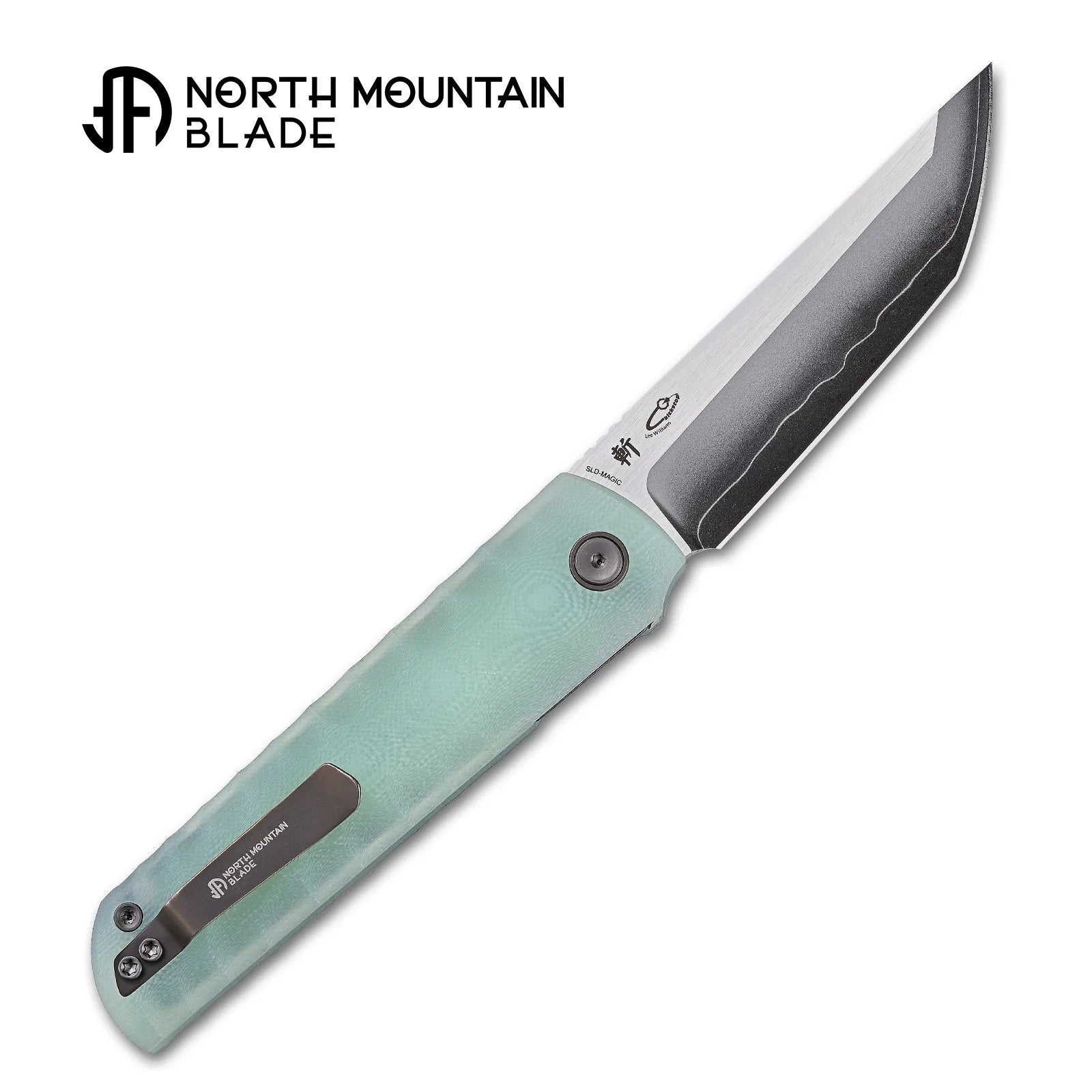 North Mountain Blade Kick Stop Chop Plus 2411-JD jade G10 CNC handle detail