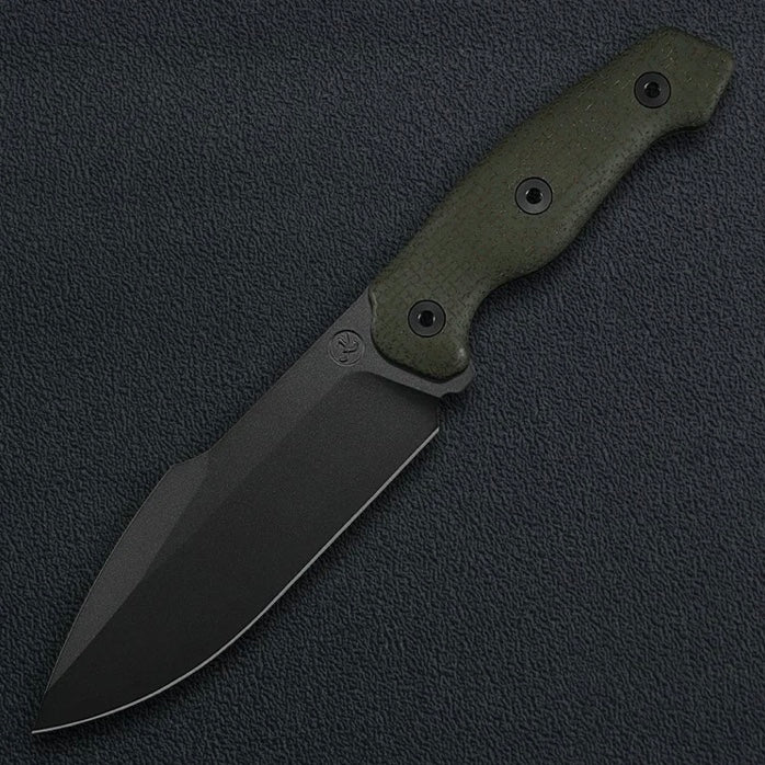 Kunwu Stiffy G. Olive Green Micarta with Teflon Coating F712-GN-1