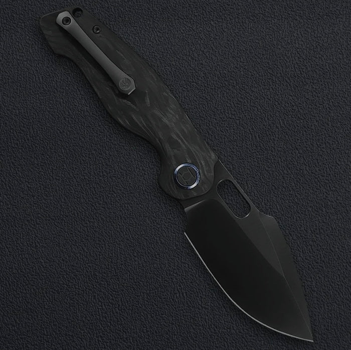 Kunwu Gringo B712-CF-4, 3.62″ DLC ELMAX Blade, Carbon Fiber, Verta Lock